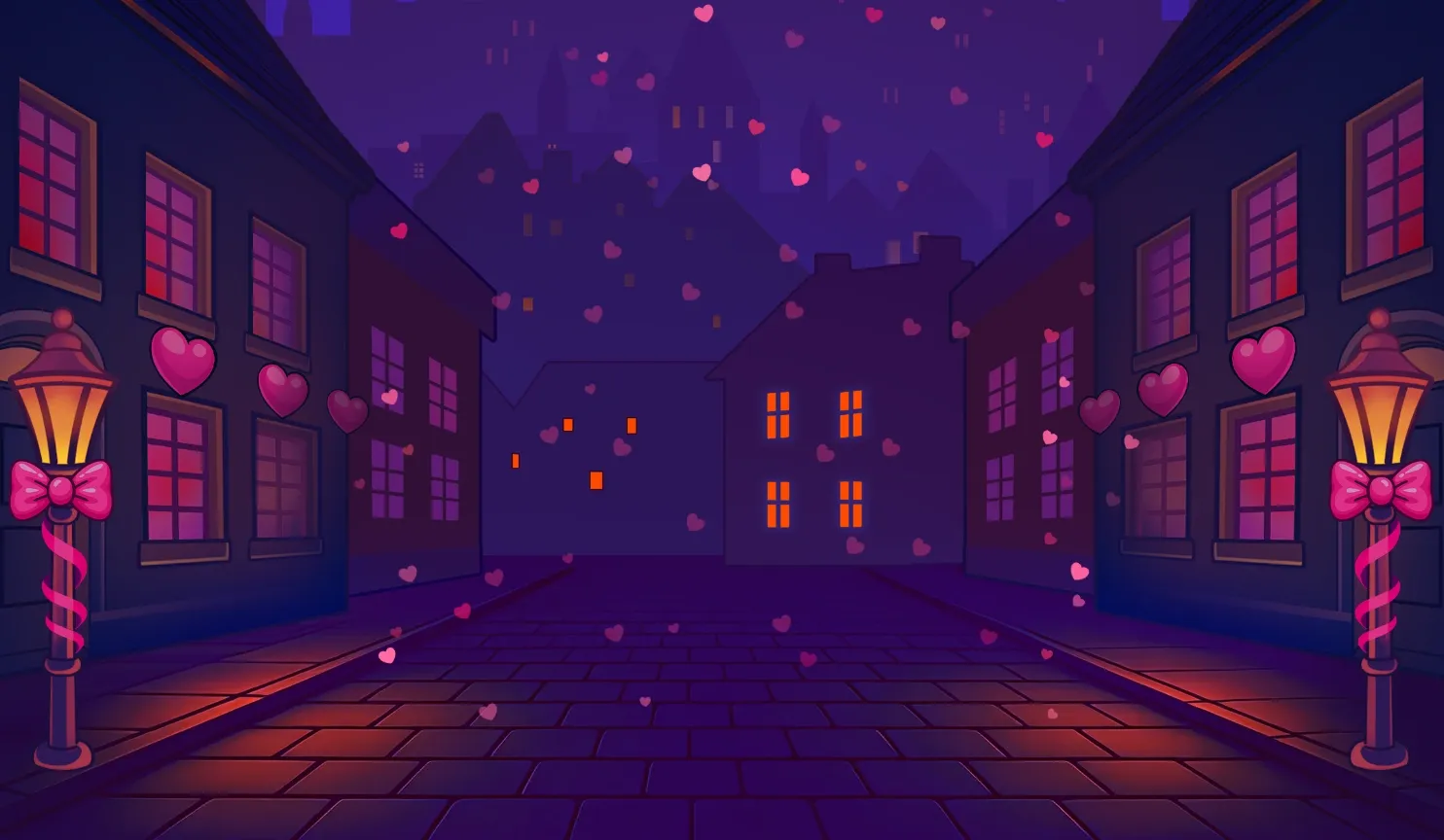 Lucky Ferret Valentine mobile action banner background